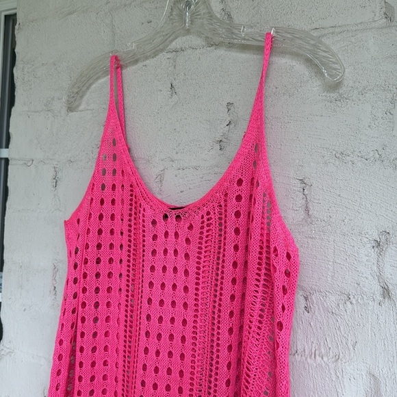 SHEIN Pink Crochet Slip-Style Swimsuit Cover Up Size Medium - Picture 5 of 10